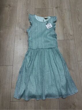 Girls' Sparkle Mint Dress - Elegant Party Style